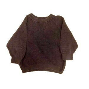Grayson Mini | Charcoal Crew Neck Ribbed Pullover Sweater | Unisex Toddler | 2T